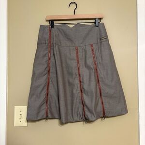 Matilda Jane Women’s You And Me Brown Harriet Herringbone Zipper Skirt Medium